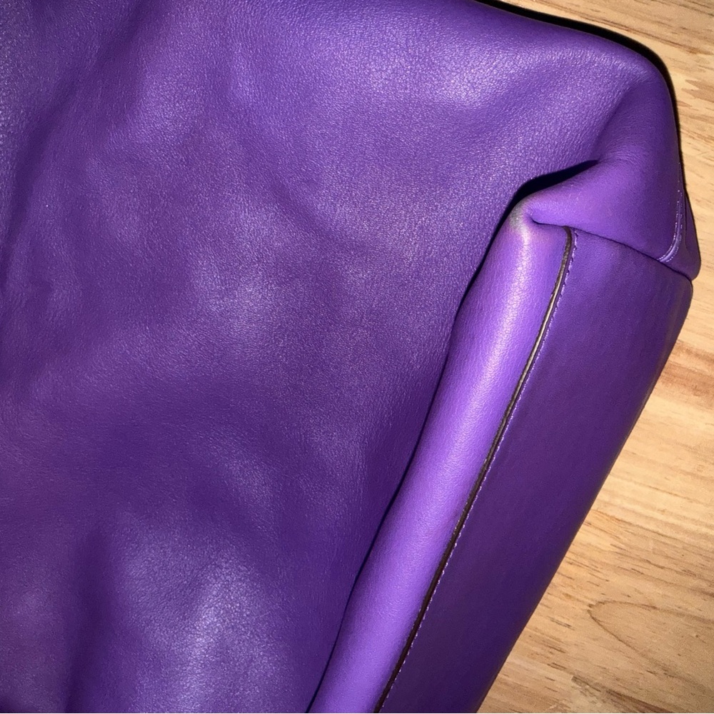 Coach Purple Leather Shoulder Hobo with Tassel Detail - Picture 6 of 8